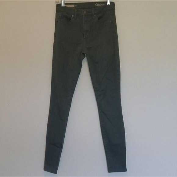 Jeans Gap 1969 True Skinny High Rise Green Denim Size 26 R WOMEN'S WOMAN'S - Picture 8 of 9